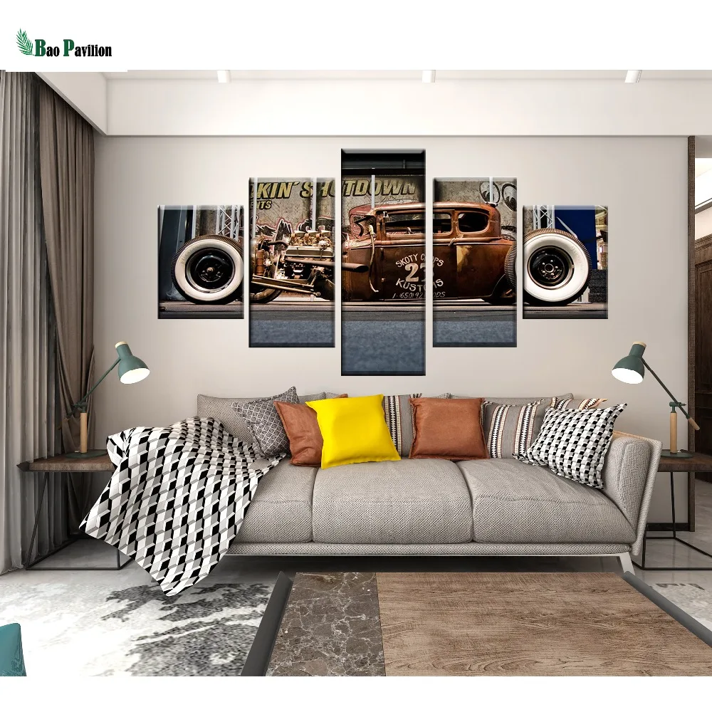 

Poster Wall Modular Picture Home Decor 5 Panel Sports Cars Painting Frame Art Print On Canvas For Living Room Modern Type