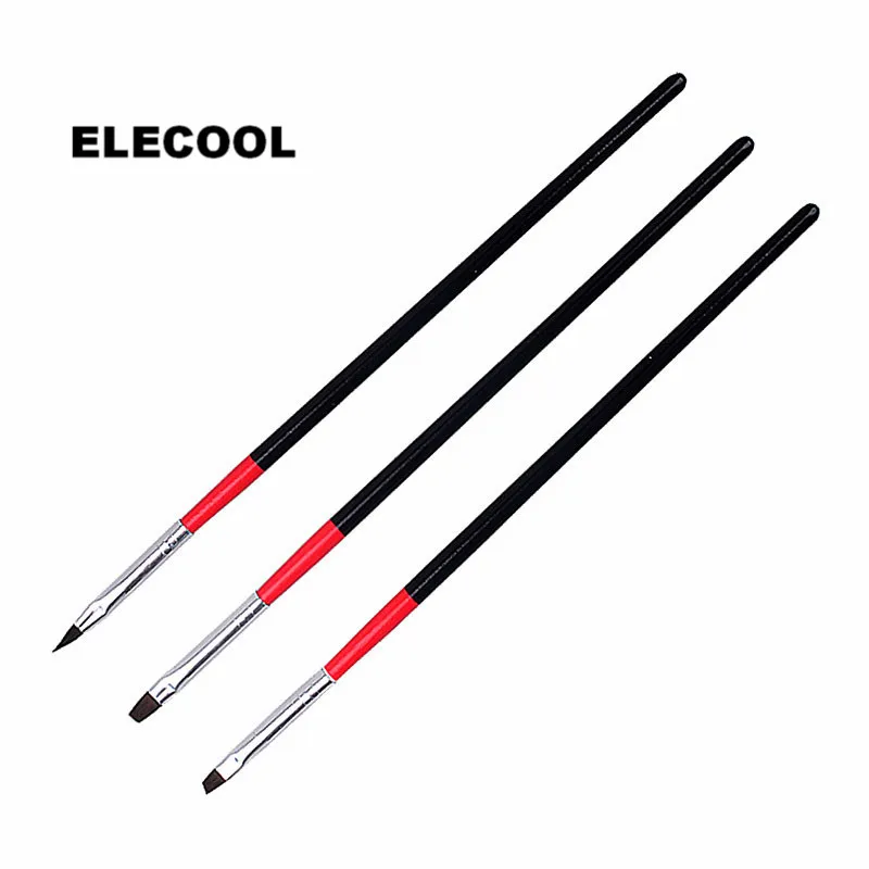 Elecool 3 штук черная ручка УФ-гель нанесение пунктира кисточка для дизайна ногтей лака для ногтей полоса вкладыш Ручка DIY инструменты для ногтей