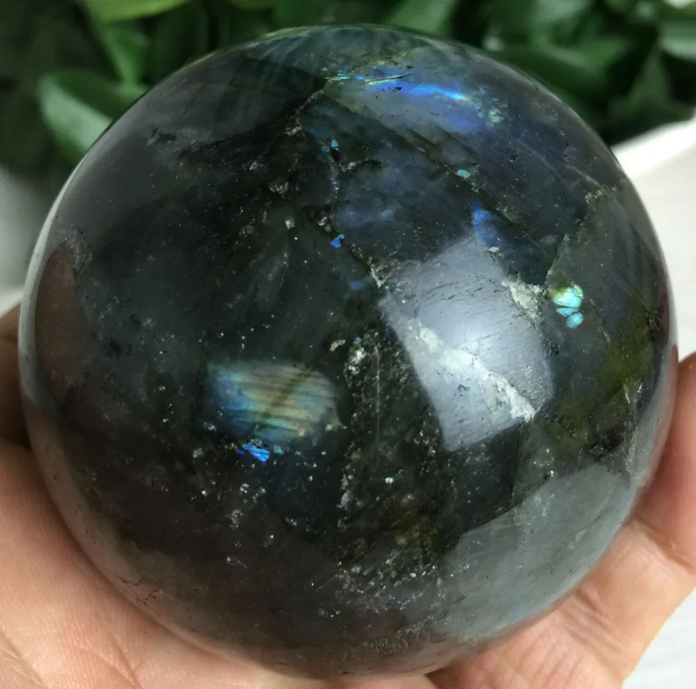 06062 Мадагаскар ПРИРОДНЫЙ Лабрадор КВАРЦЕВЫЙ сфера ball ИСЦЕЛЕНИЕ! | Дом и сад