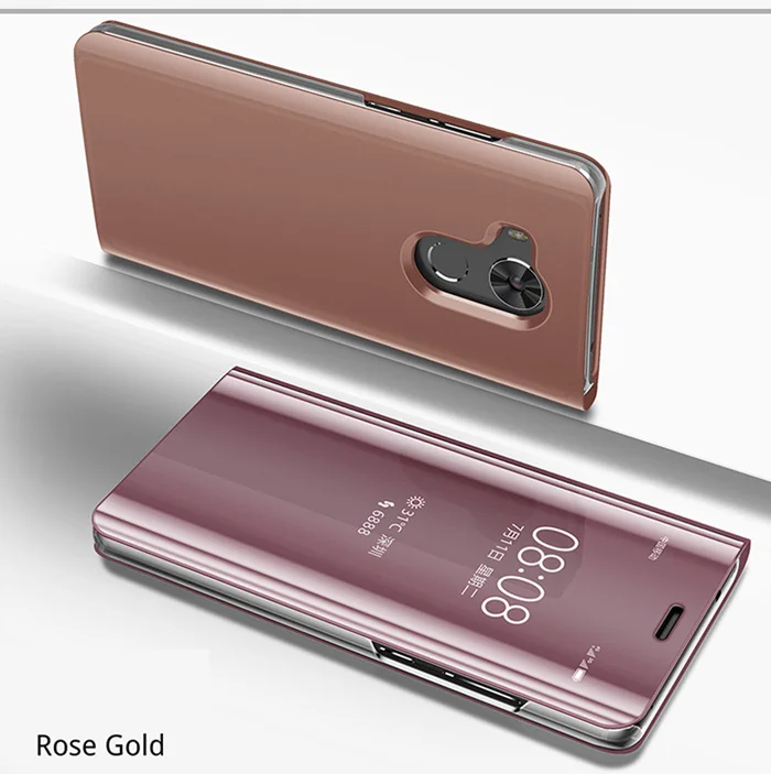 Rose Gold Умный кожаный прозрачный зеркальный чехол для huawei mate 8 9 10 20 30 Pro Lite P8 P9 P10 Plus P20 Pro P20 Lite Plus флип-чехол с подставкой - Цвет: Rose Gold