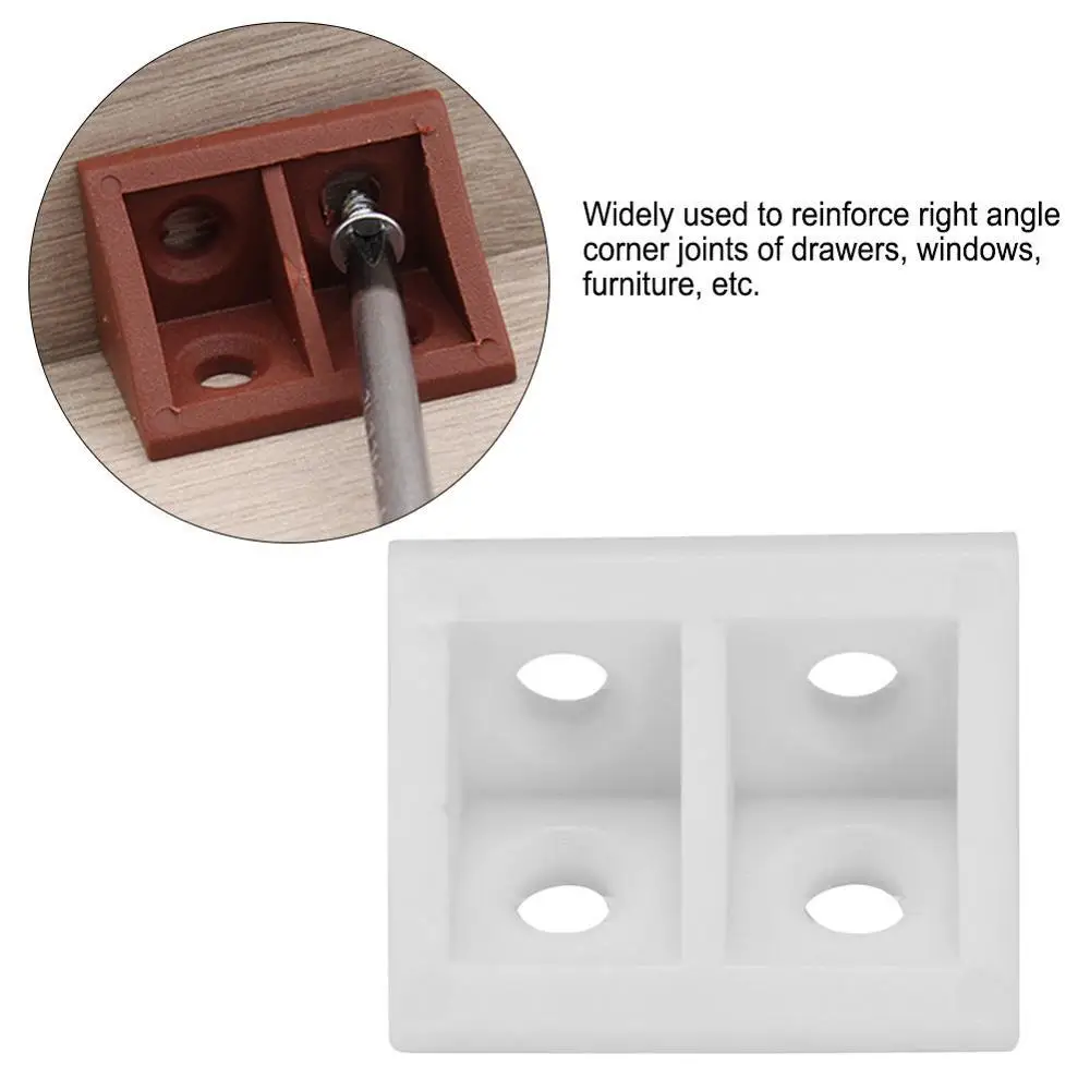 

50Pcs Corner Angle Bracket for Connector Plastic Right Angle Corner Gusset Brace corner bracket protector