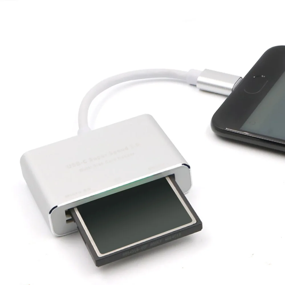 New USB-C to CF Card Reader 3 in 1 Type-C SD/TF Micro SD/CF for Macbook Accessories | Электроника