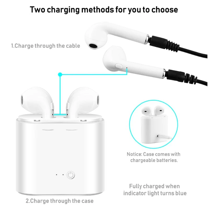 I7 TWS мини двойные наушники беспроводные Bluetooth гарнитуры для Apple Iphone Android|Наушники и
