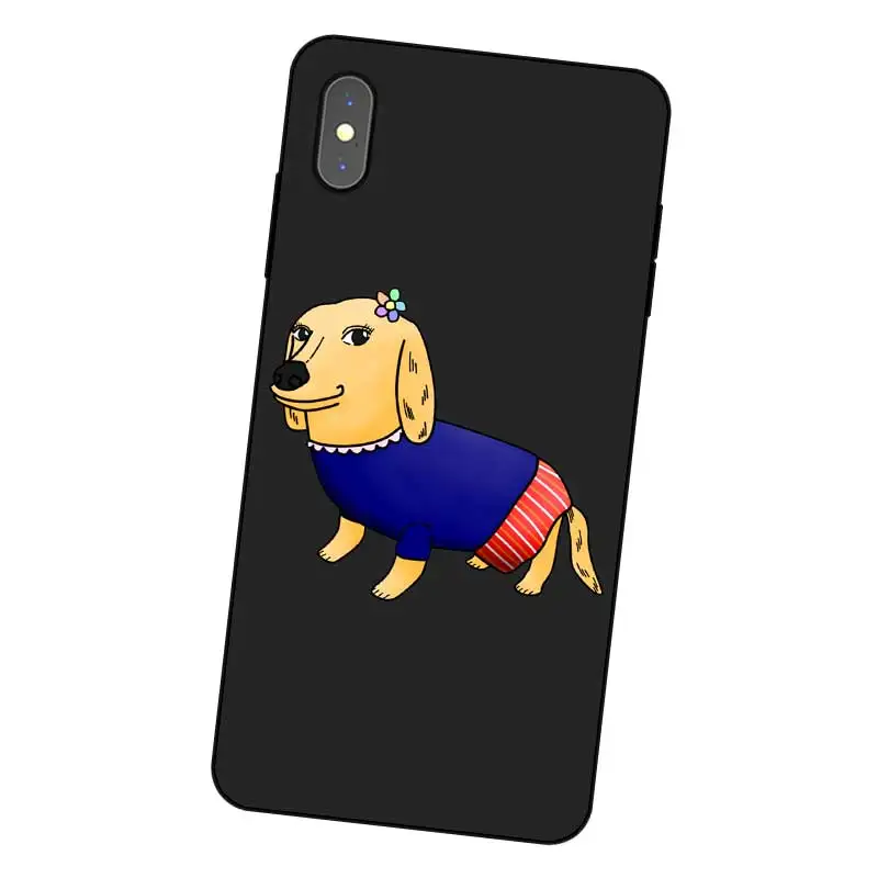 N302 такса Черный силиконовый чехол для Apple iPhone 11 Pro XR XS Max X 8 7 6 6S Plus 5 5S SE |