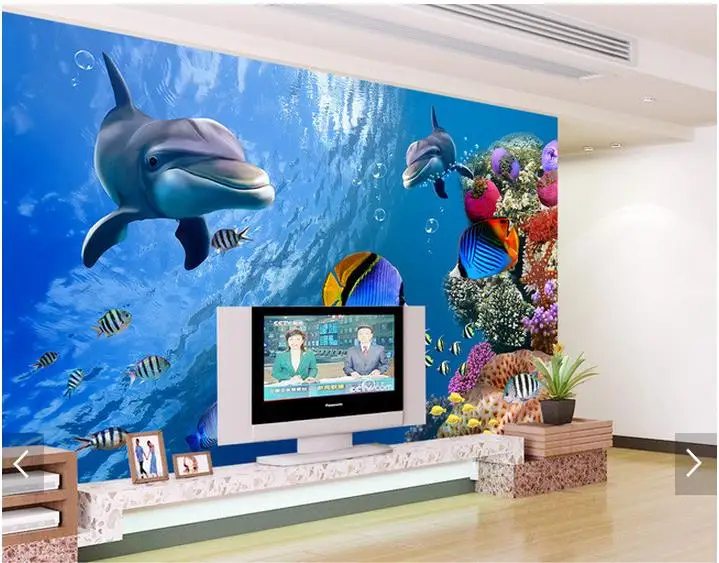 Фотообои на заказ 3d настенные фрески обои 3 d ТВ Настенные для океана Настенная