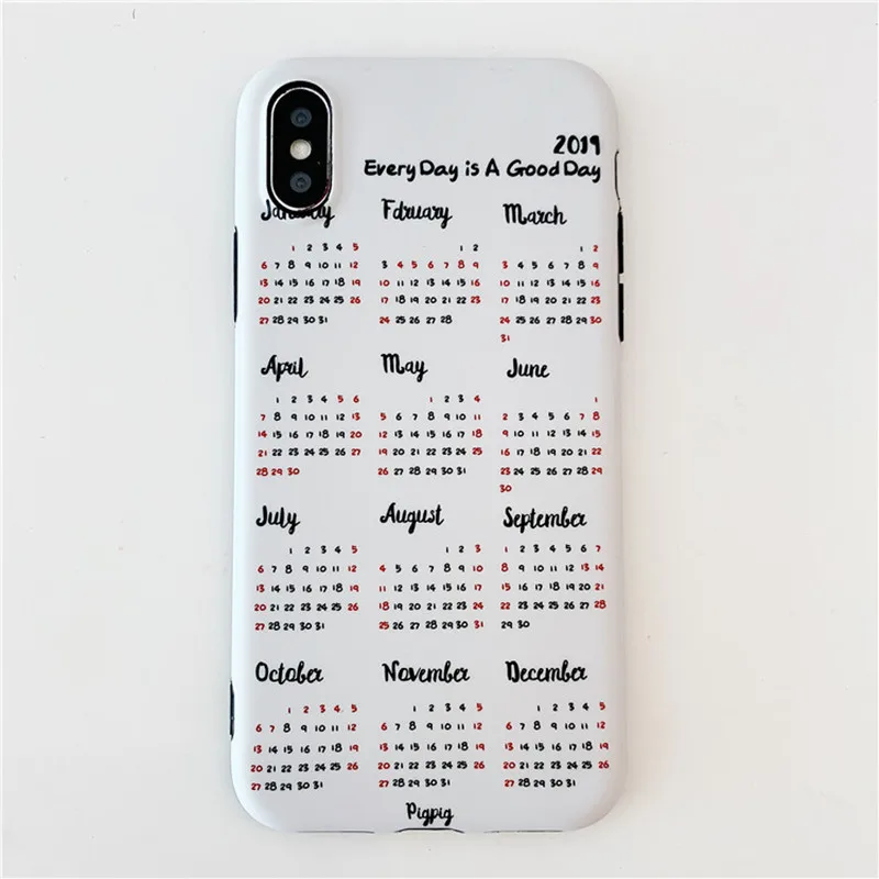 Чехол для телефона с забавным календарем чехлы iPhone 7 Puls 6 6S 8 X Xs Max XR Серый Ретро