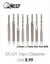 XCAN 10 шт. 0,8-3,175 мм с титановым покрытием 2 флейты плоская Концевая фреза 3,175 мм хвостовик ЧПУ фреза Карбид Концевая фреза