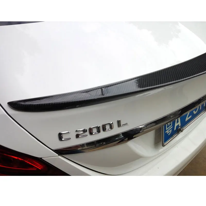 W205 AMG стиль углеродного волокна Задняя накладка на Багажник крыло для Benz C class седан C180 C200 C220 C250 C300
