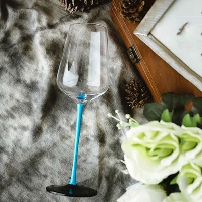 blue 2pcs 2 шт. цветной черный нижний Кубок Кристалл стакан для красного вина стекло chanpagne кружка с ручной росписью Кубок Бар Ресторан посуда для напитков - Цвет: blue 2pcs