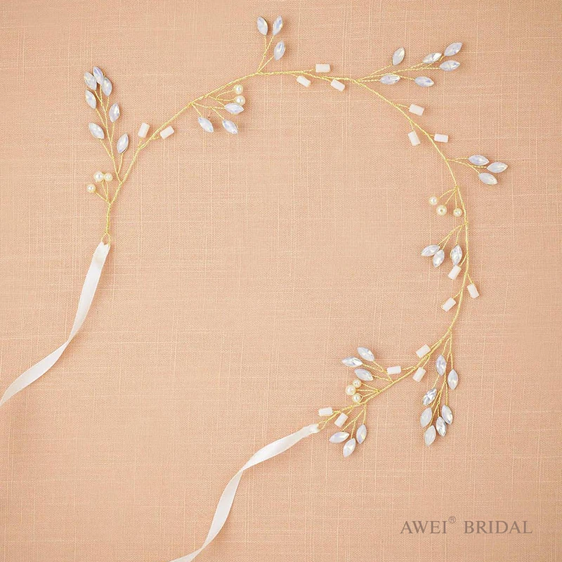 AWEI Свадебные Ободки для Невесты Свадебный Головной Убор с Бисером Аксессуары Для