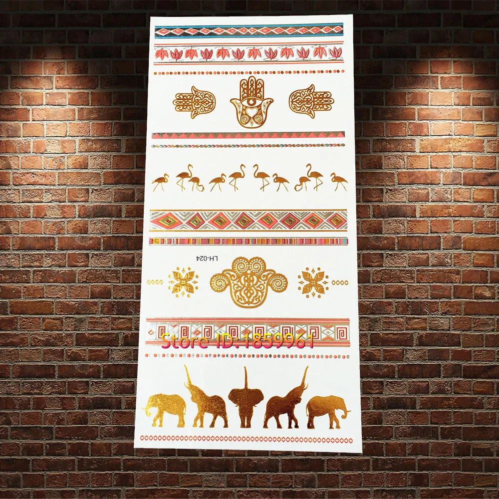 1 шт. изысканное боди-арт золотая металлическая Татуировка павлина Феникса