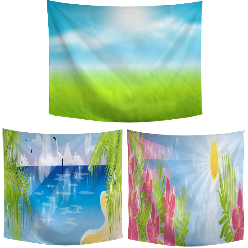 Настенный гобелен с узором высокого разрешения украшение для пляжа травы коврик