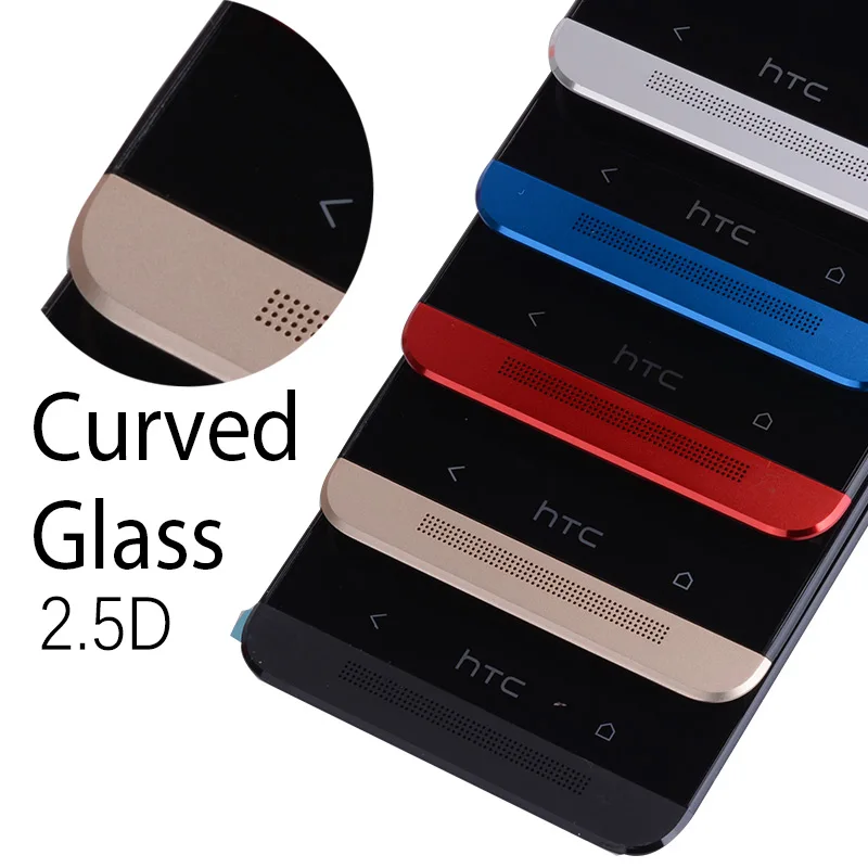 Дисплей для HTC ONE M7 801e LCD в сборе с тачскрином на рамке черный красный золотой синий Серебряный