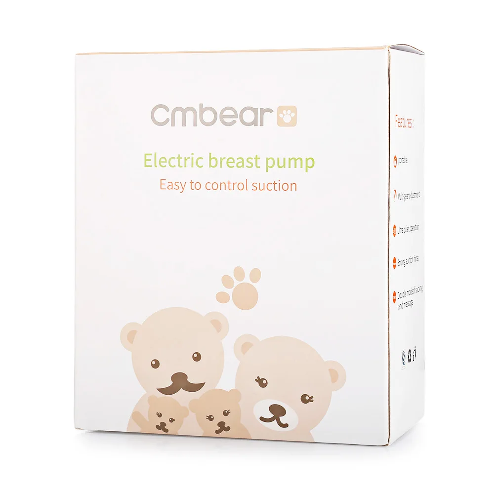 Cmbear перезаряжаемый Электрический молокоотсос Регулируемый режим Всасывания