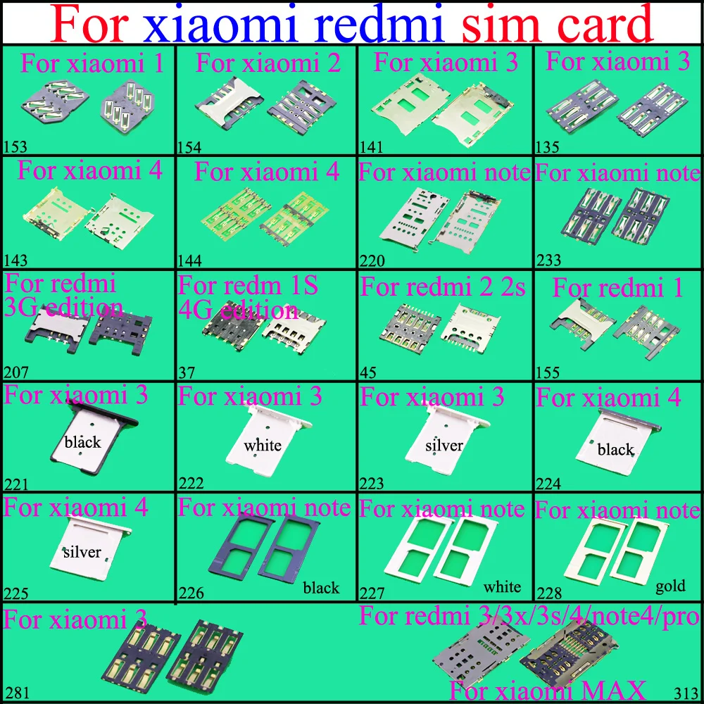 YuXi для xiaomi 1 2 3 4 M3 MI3 MAX redmi 1S 2S 3s 3x note4 /pro устройство чтения SIM карт разъем держатель