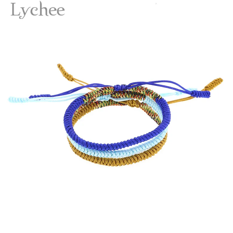 Lychee 3 шт. буддийский браслет ручной работы унисекс цветные провода плетеные