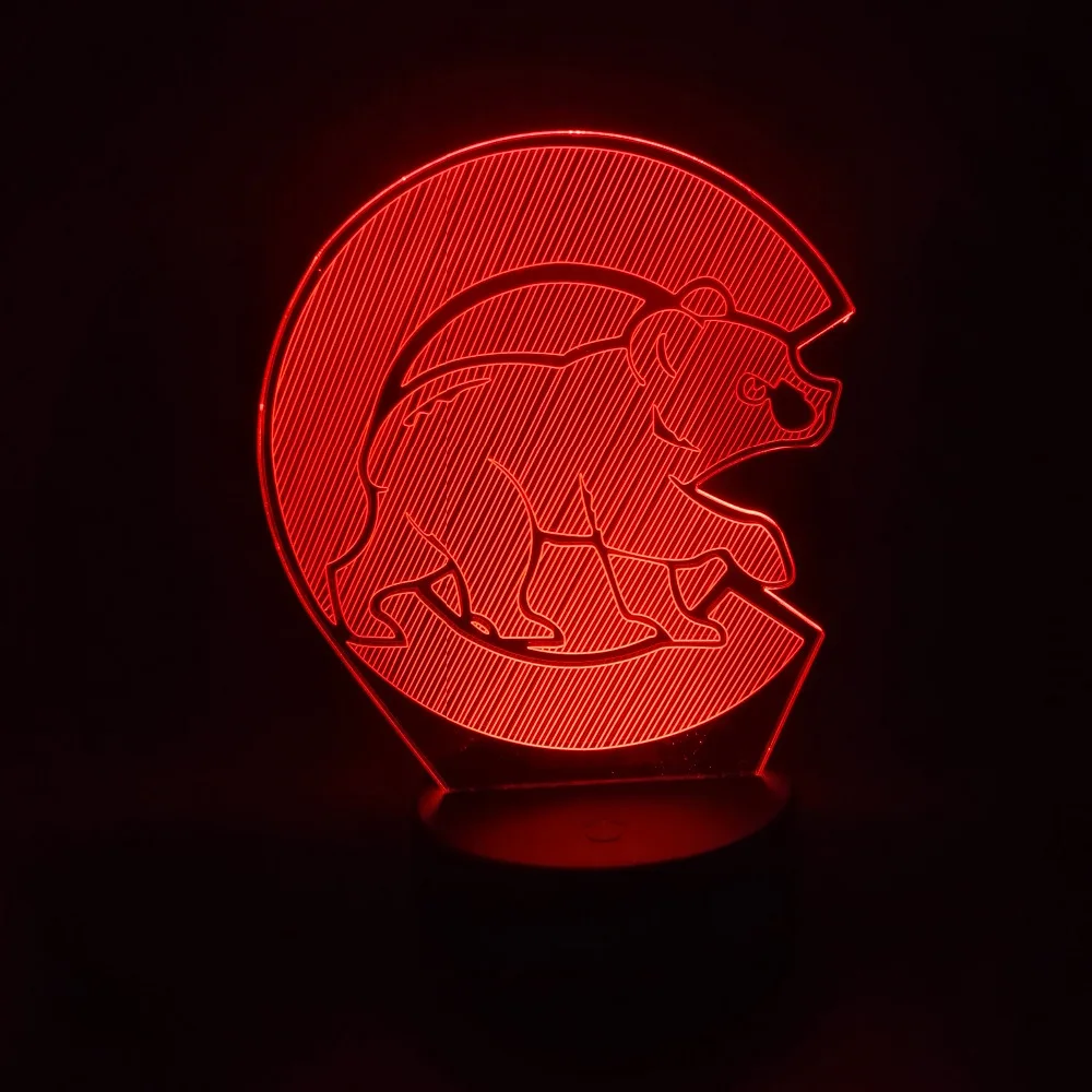 Luminaria мультяшный 3D полярный медведь светодиодный ночник 7 цветов градиентный
