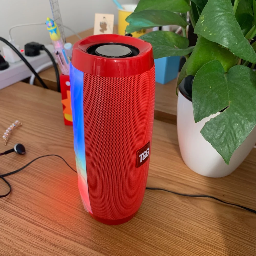 Беспроводной Bluetooth динамик 10 Вт LED стерео Бас Сабвуфер Колонка Сода портативный