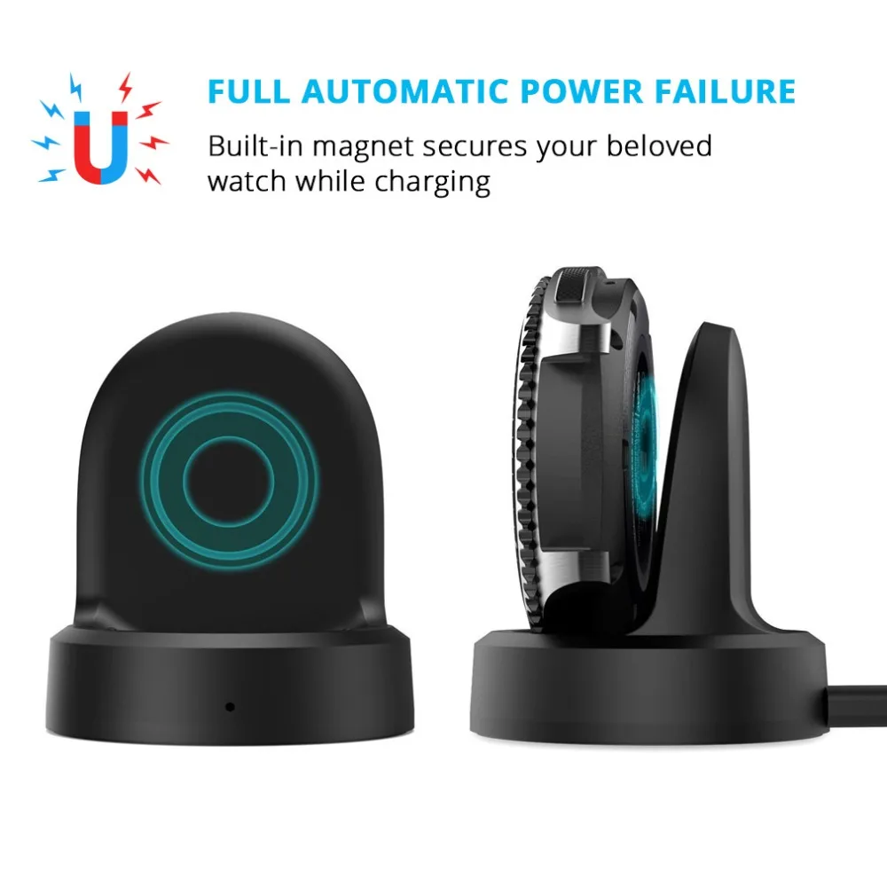 Wireless Fast Charger For Samsung Gear S3 Classic Frontier Charging Dock Station Holder S2 USB Cable | Мобильные телефоны и