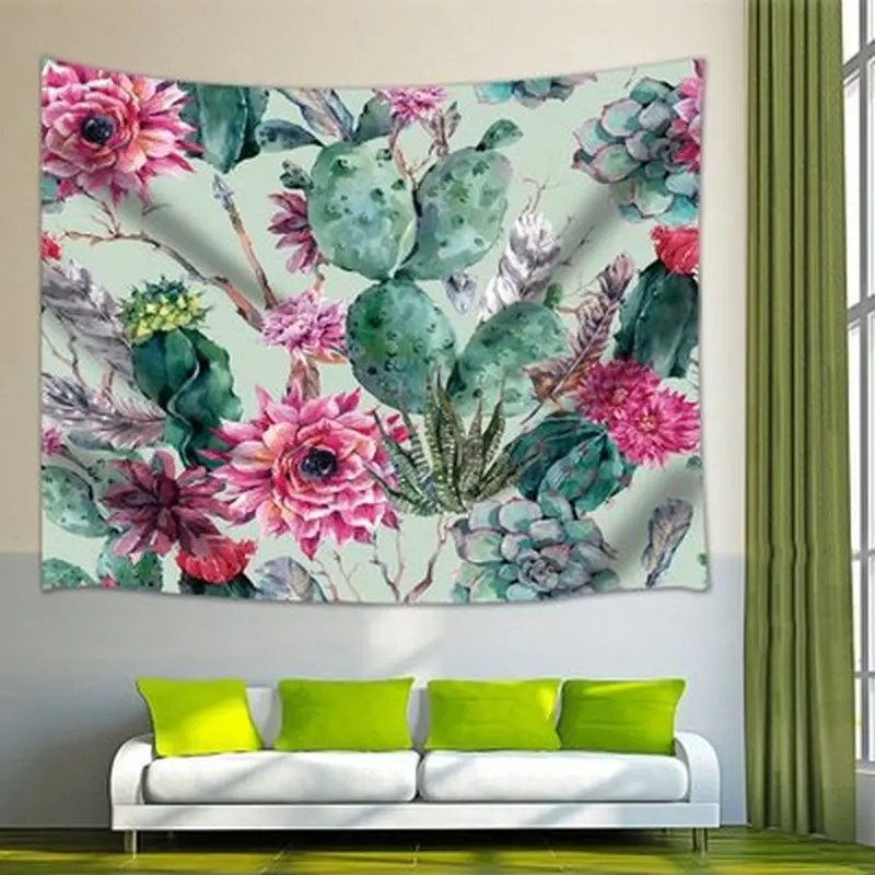16 видов стилей Мандала настенный кактус гобелен зеленый суккуленты 3D Цветочный