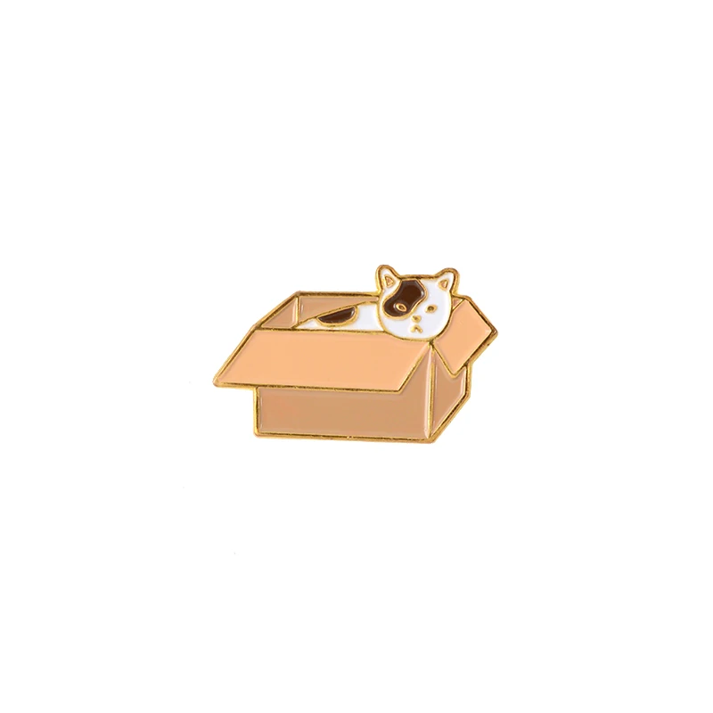 cat Мультяшная собака Ленивец кошка Альпака тост кактус дерево Merci Чудесная брошь Мягкая Эмаль Булавка значки забавная Милая брошь коллекция подарки - Окраска металла: cat
