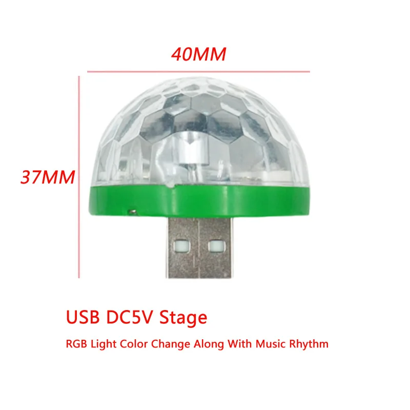 Светодиодный волшебный сценический мини светильник с USB E27 RGB лампа 5 в