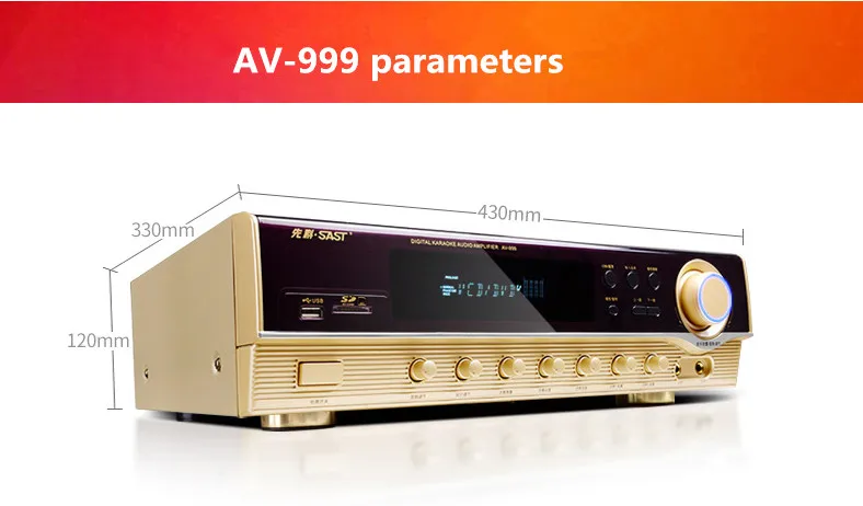 AV-999 4,0 bluetooth усилитель 5,1 Домашний кинотеатр аудио Kara OK 800 Вт Цифровой усилитель поддерживает HDMI волокно коаксиальный U диск sd-карта