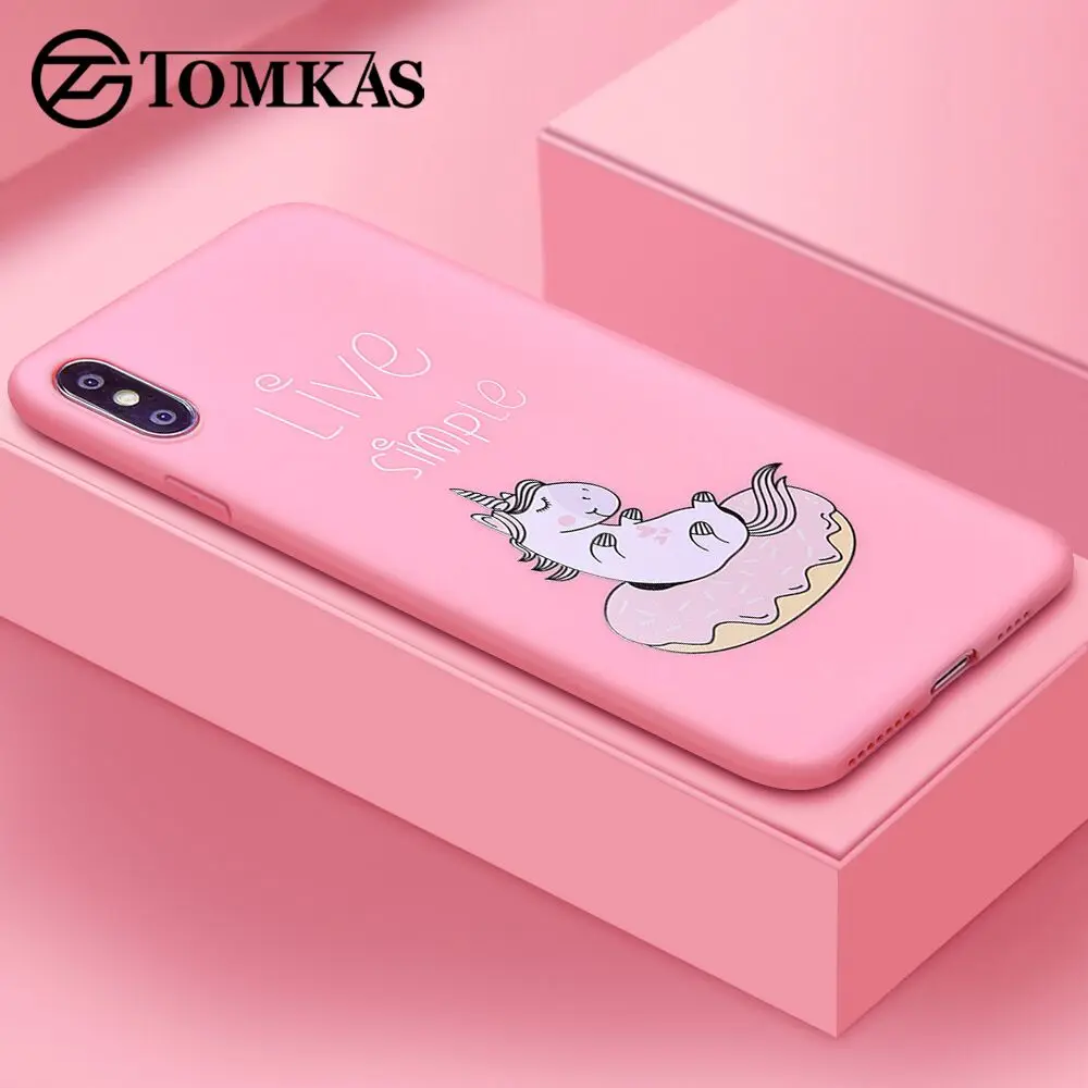 TOMKAS Unicorn Animal Phone Case For iPhone 7 8 Cases X XS MAX Back Cover Silicone Coque 6 S 6S |