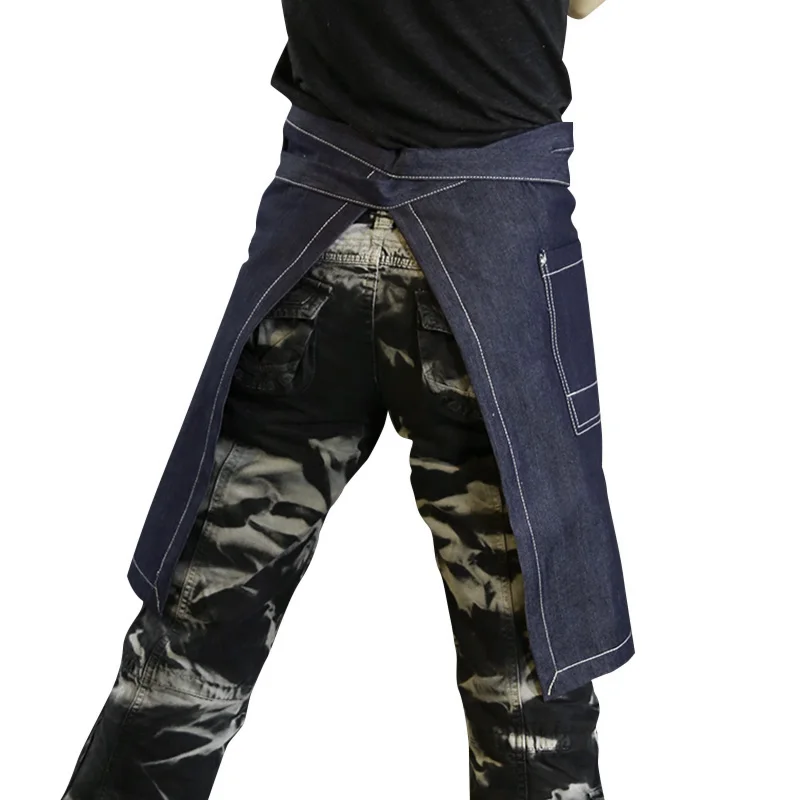 Половина талии джинсовый Фартук Кухонная Рабочая одежда Кухонные фартуки в