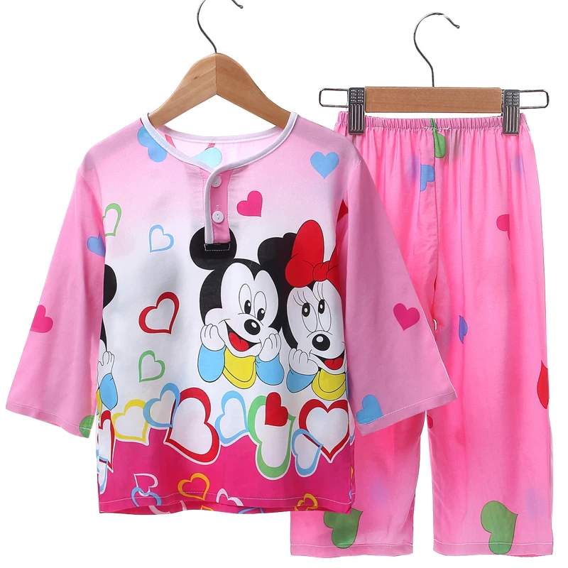 Детские пижамы длинные тонкие хлопковые для маленьких мальчиков и девочек