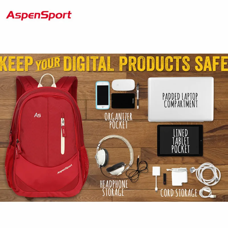 AspenSport модный рюкзак унисекс мужской для ноутбука женская сумка Студенческая