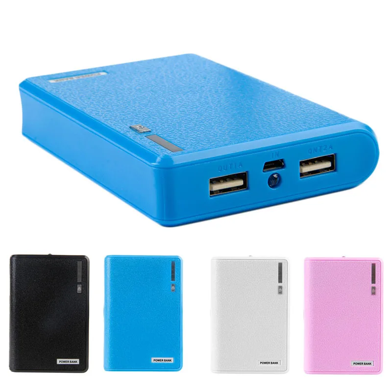 

1 PC Dual USB Power Bank 4x 18650 External Backup Battery Charger Box Case For Phone