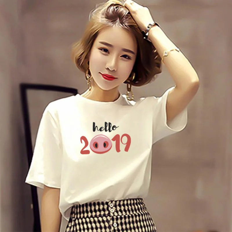 2019 летние женские хлопковые футболки Новая мода Harajuku Хип Хоп цифровой печати