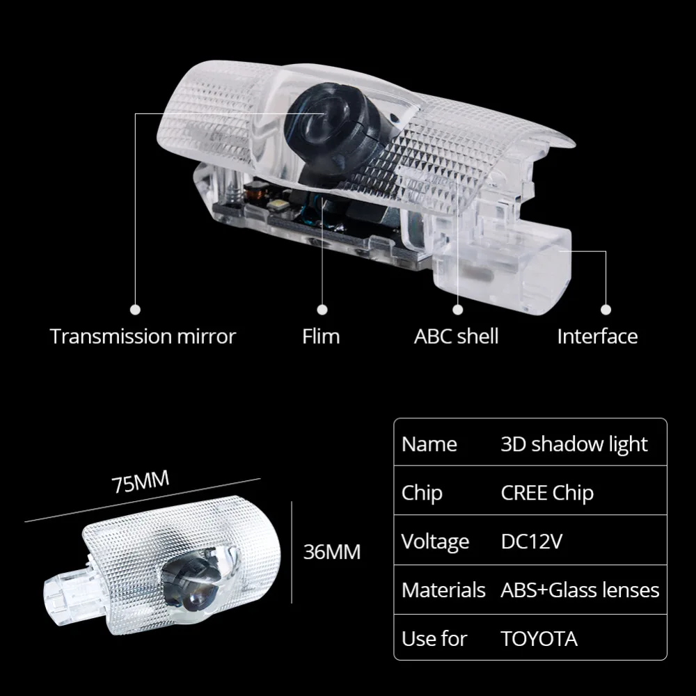 VooVoo 3D светодиодный лазерный проектор свет двери автомобиля Добро пожаловать
