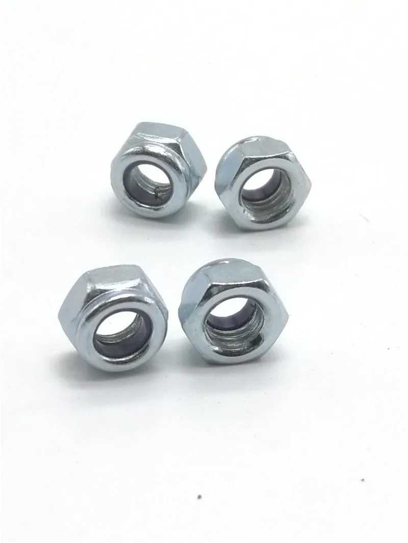 Zinc Natural color 50 шт. DIN985 M2 M3 M4 M5/6 M8 оцинкованная углеродистая сталь покрытие черный цинк нержавеющая сталь 304 самоблокирующиеся гайки шестигранная нейлоновая Стопорная гайка - Цвет: Zinc Natural color