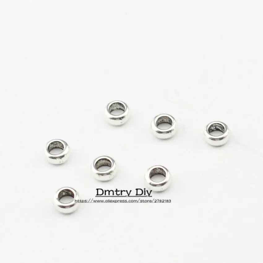 Dmtry 50 г/лот античные серебряные подвески с большим отверстием DIY бусы ожерелье