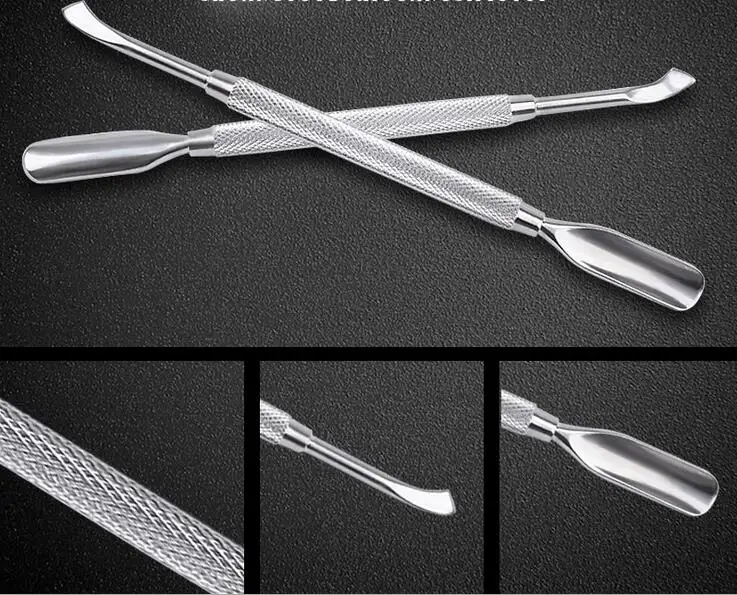 Новый профессиональный скребок для кутикулы двухсторонний металлический