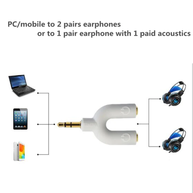 U3 3 сегментный адаптер для наушников 5 мм аудио разъем Aux 2 пар и акустики