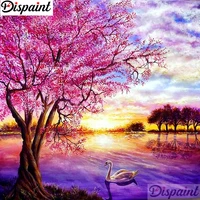 dispaint full squareround drill 5d diy diamond painting tree goose embroidery cross stitch 3d home decor a11021