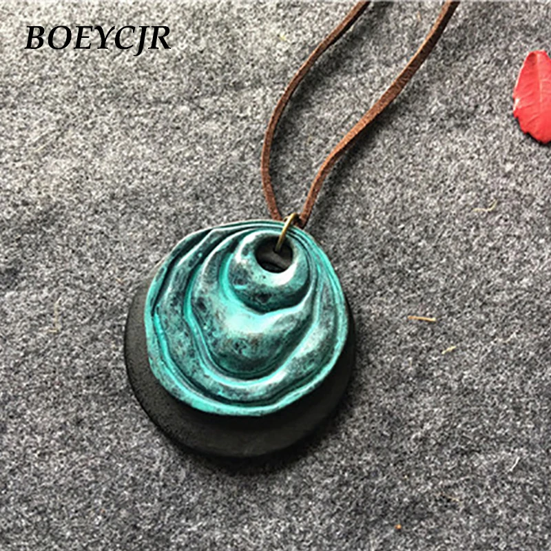 Длинное ожерелье BOEYCJR из медного сплава с этнической резьбой|long necklace|necklaces for