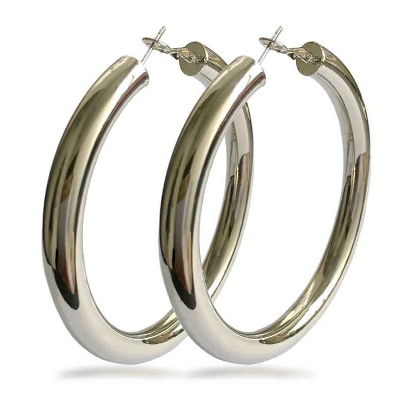 Silver Earrings UKEN Панк Мода 70 мм диаметр широкие большие серьги-кольца для женщин массивные серьги вrincos Бижутерия Аксессуары - Окраска металла: Silver Earrings