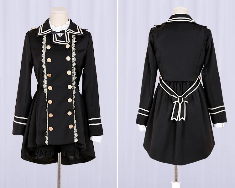 Крутой костюм в стиле милитари Ласточкин хвост зимний женский комплект: плащ с