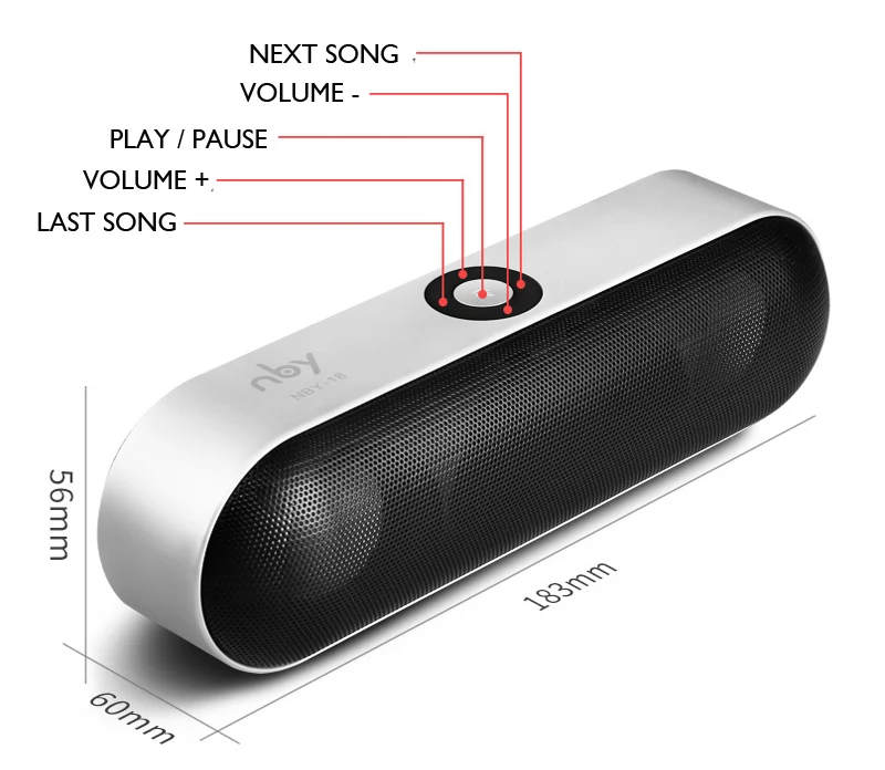 NBY 18 Мини Bluetooth динамик портативный беспроводной динамик звуковая система 3D стерео