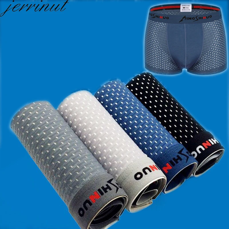 Jerrinut 2/3/4 штуки в партии трусы-боксеры Для мужчин нижнее белье мужские боксеры Лидер продаж дышащие мужские трусы боксеры для мальчиков, трусы, мужские шорты, боксеры
