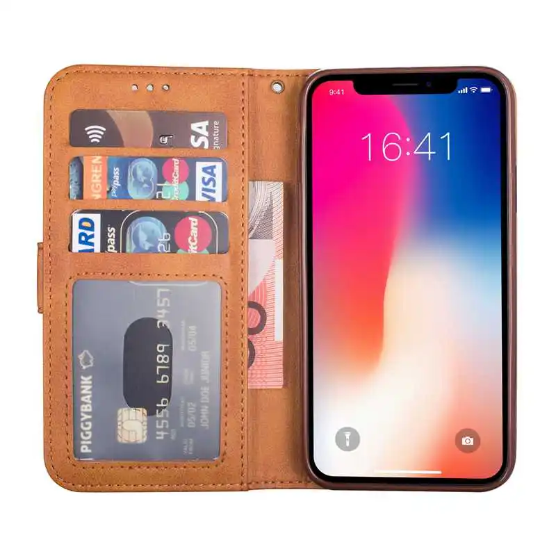 Для Samsung Galaxy A20E A10 A20 A30 A40 A50 A70 бумажник из воловьей кожи подставка чехол для