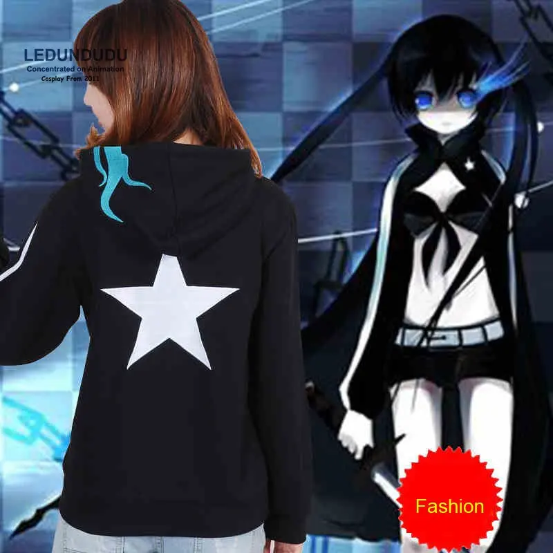 Аниме Black Rock Shooter костюмы для косплея черная толстовка мужские Необычные свитшоты