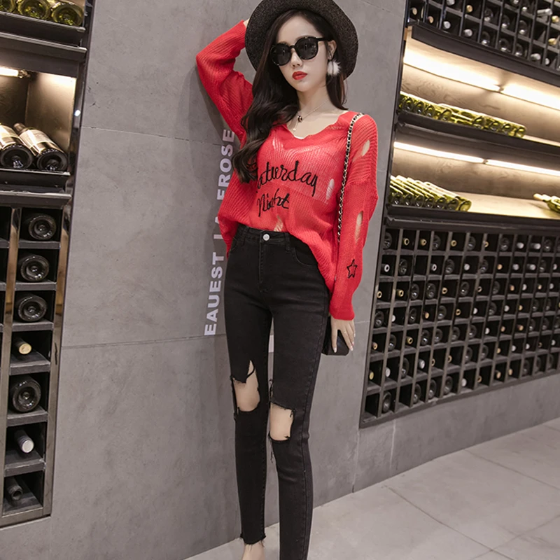 Doreenbow Новый Карандаш Брюки для девочек модные Высокая Талия Джинсы женщин Для