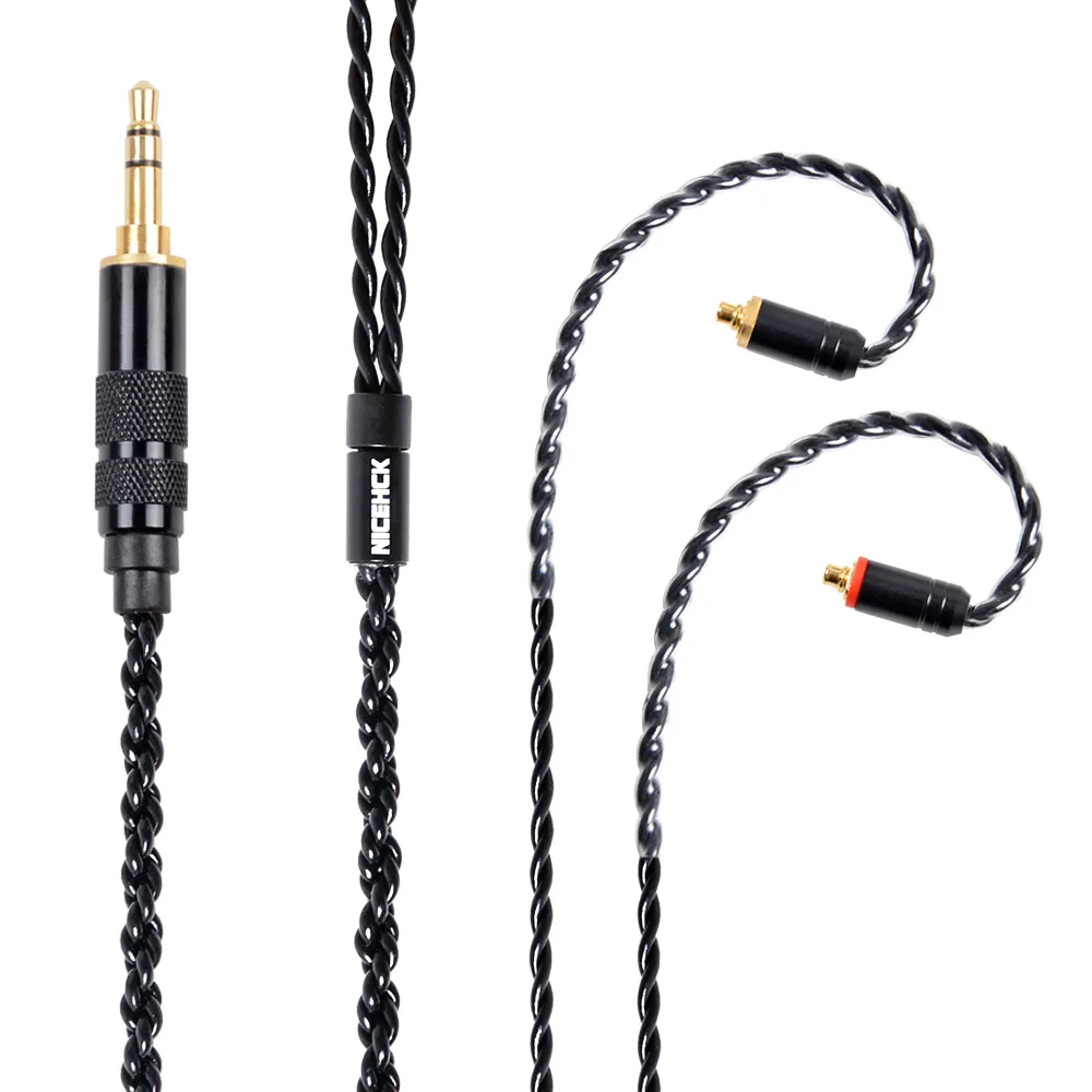 NiceHCK MMCX/2Pin разъем 4 4/3 5/2 5 мм сбалансированный Core с серебряным покрытием кабель для