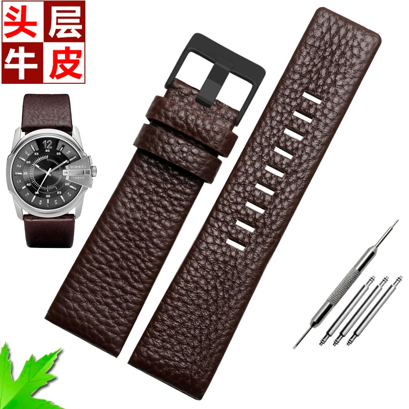 genuine leather watchband for diesel watch belt  DZ7257 1657 4323 7314 7313 7371 straps 22 24 26 27 28 30mm black brown white