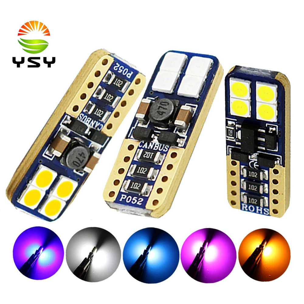 YSY 100x T10 8SMD 3030 светодиодный автомобильный светильник W5W белый Canbus НЕ OBC ERROR Авто